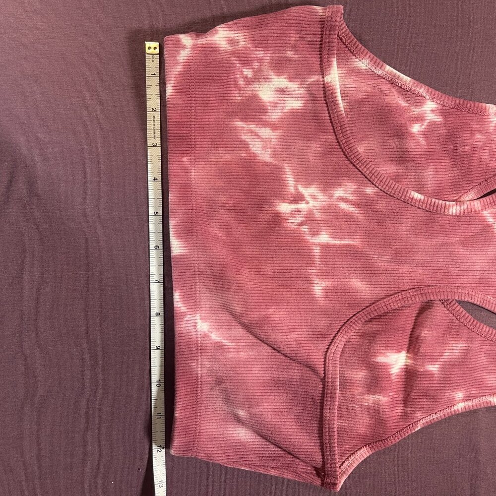 Zella Tie Dye Racerback Crop top in red/pink/white - size Medium - Picture 4 of 4